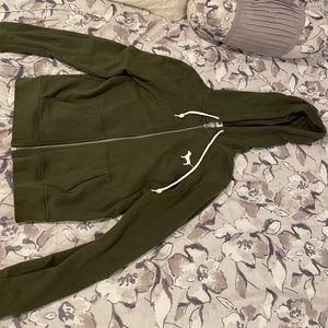 Victoria’s Secret PINK olive green zip up hoodie